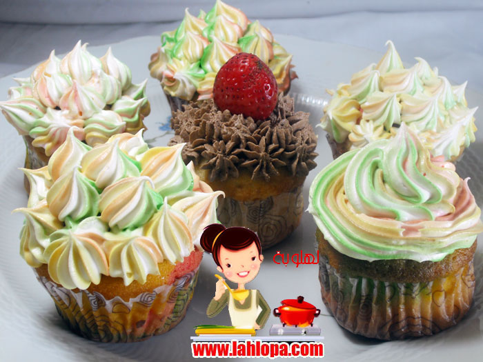 طريقة عمل كب كيك الفانيليا والملون